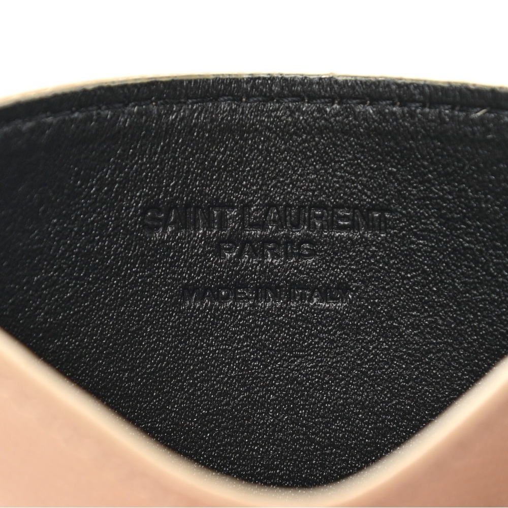 Brand New!!! YSL Saint Laurent Fragmented Card Case Beige Leather Holder Wallet - Picture 4 of 7